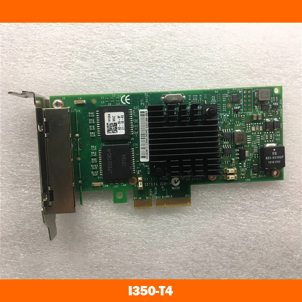 For Intel THGMP X8DHT 9YD6K T34F4 0NWK Four Port Gigabit Network Card I350 T4