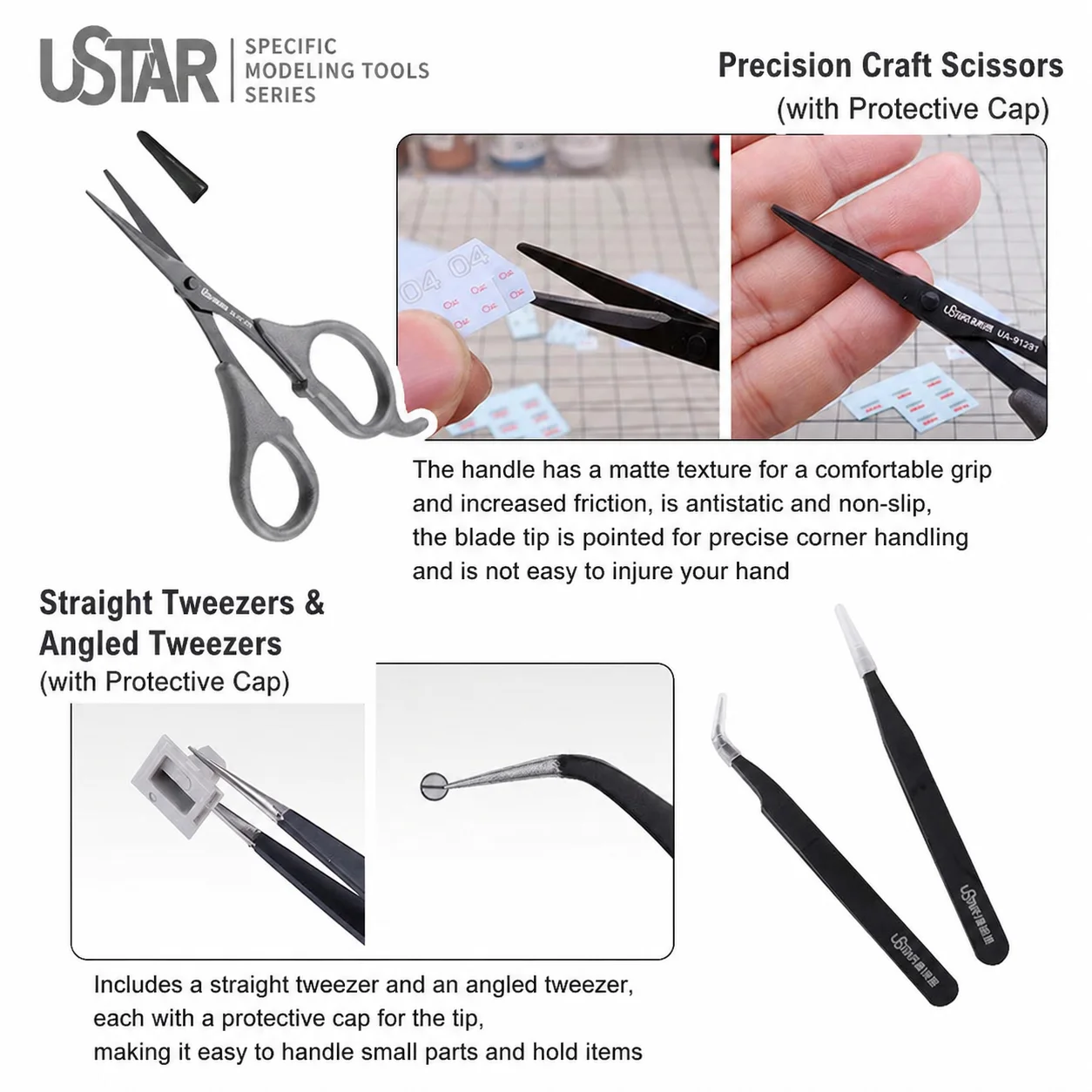 Ustar UA-95000 모델 만들기 기본 도구 조립 모델 빌딩 도구 콤보, 모드 취미 DIY 액세서리, Gule 없음