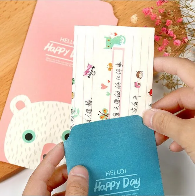10pcs per pack Kawaii Vintage Flower & Animal series paper Envelope red envelope students' funny gift bag office school supply