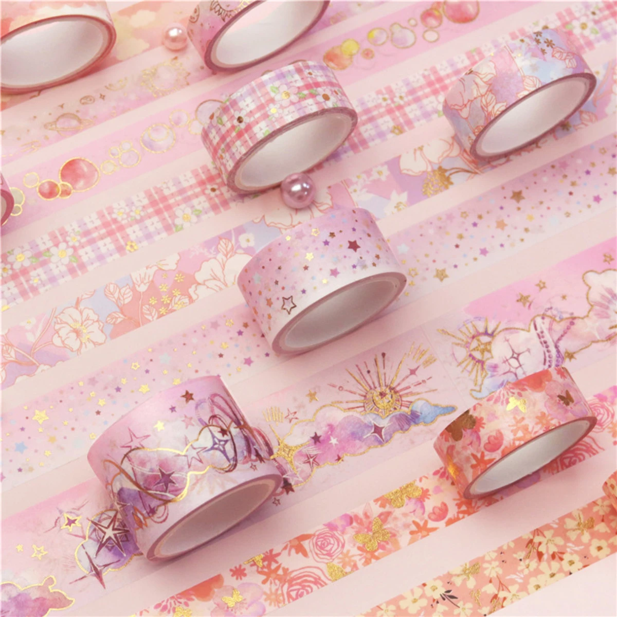 9 pcs/set Sweet Memories Gilding Washi Tape Set Scrapbooking Diy Journal Stationery Deco Art Supplies Masking Tapes Gift 3