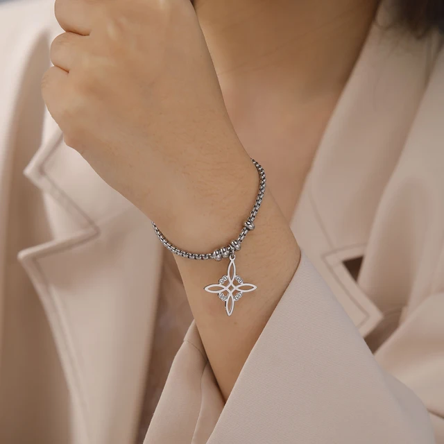 96653-fb50b9.jpg Dawapara – Bracelet à breloques avec nœud de sorcière pour femmes, amulette de Protection des nœuds celtiques, chaîne de perles en acier inoxydable, bijoux Wiccan de sorcellerie
