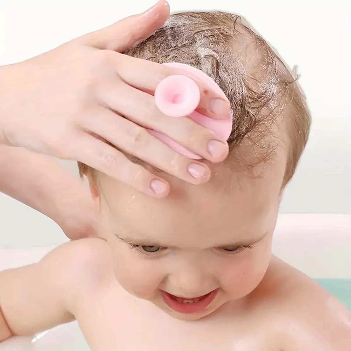 1pc Baby Bath Brush Silicone Massage Scrubber SkinSoother Baby Bath Essential For Mommy With Nails