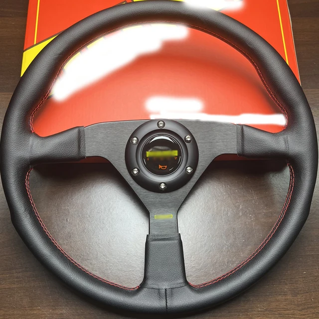 momo ステアリングホイール ブラック レザー MOMO モモ ステアリング ハンドル RACE ブラックレザー R-12