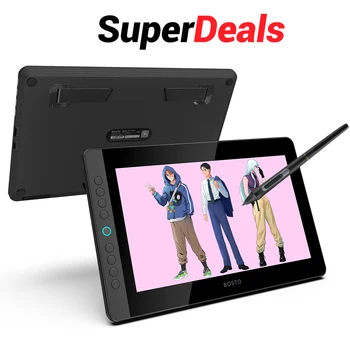 BOSTO BT-13HDK Portable Graphics Drawing Tablet 13.3 Inch H-IPS LED Screen Display Digital Art Drawing Pad 8192 Pressure Level
