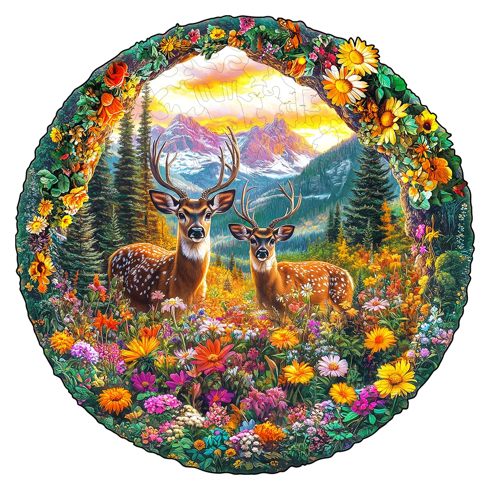 Forest Deer 3D Wooden Puzzle Adult Relaxation Craft Gift Challenge Family Game Gift for Male and Female Elderly jigsaw puzzles,wooden jigsaw puzzles,wooden puzzle toys,educational puzzles,mini jigsaw puzzle