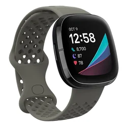 Breathable Sport Silicone Wristband Replacement Strap - L (Grey)
