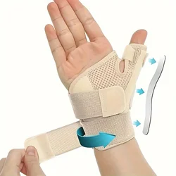 Deluxe Thumb and Wrist Support Brace - Universal Fit for Optimal Stabilization (Beige)