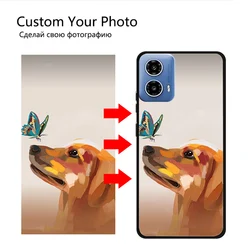 Personalized DIY Photo Text Phone Case - Black Custom Picture & Name Design - Moto G04 (Custom Black Case)