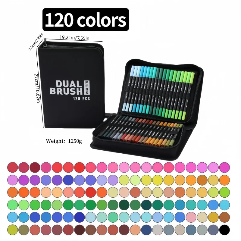 60 color /72 color /100 /120 paintbrush Waterborne soft-head double-head watercolor pen for drawing