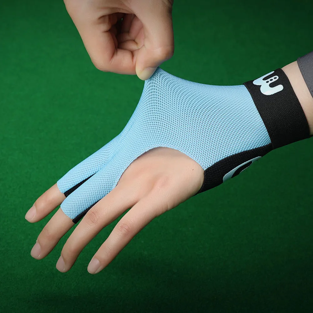 1Pc Billiards Glove Left Hand Three Finger Snooker Billiard Glove Non Slip Elasticity Billiard Training Gloves Accessories