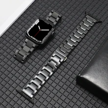 Case+Ceramics Strap For Apple Watch Series 8 7 Band 6 SE 45mm 41mm 44mm 40mm iWatch 5 4 Bracelet For Applewatch 3 42mm 38mm