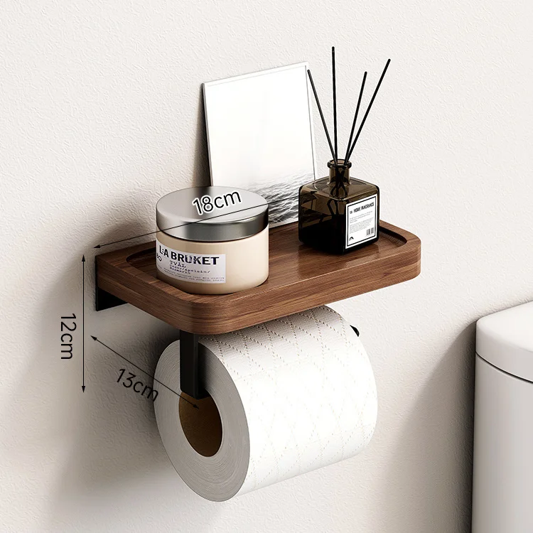 Porte-papier hygiénique avec étagère, porte-rouleau de papier toilette en  aluminium antirouille avec étagère de téléphone pour tous les téléphones  portables, porte-papier hygiénique mural pour smartphone et lingettes  jetables pour bébé 