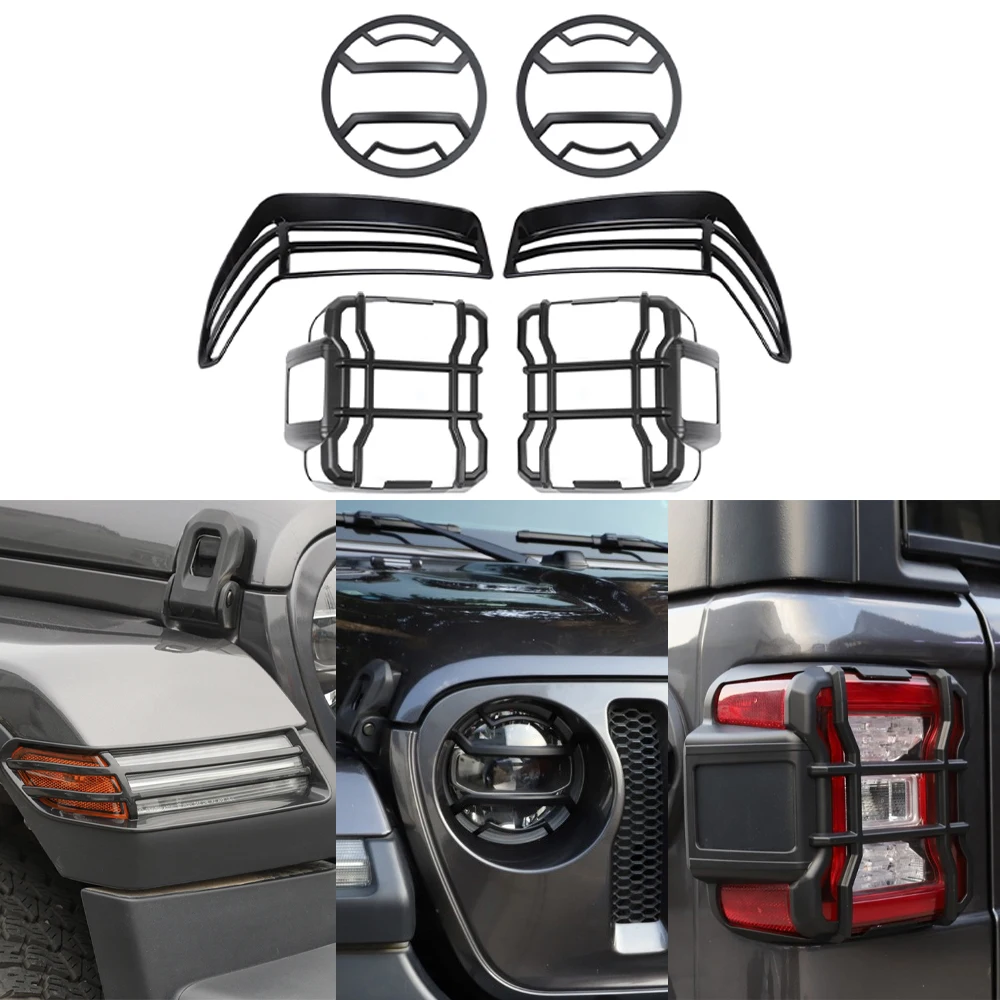 

Front Wheel Eyebrow Light Cover Headlight Trim LED Taillight Protection for Jeep Wrangler JL Gladiator JT 2018- 2021 2022 2023