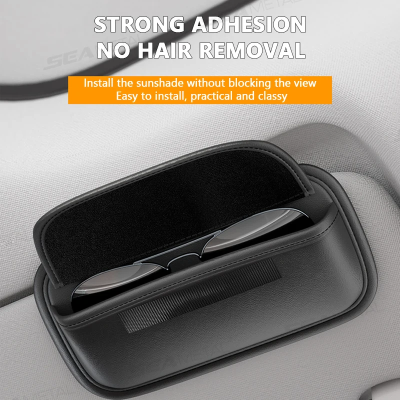 Premium Pu Leather Car Sun Visor Glasses Case Holder
