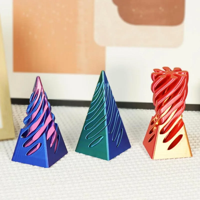 3D Printed Spiral Fidget Toys 11CM Decompression Spinning Three-Dimensional Structure Fingertip Dual Color Stress Relief Toy