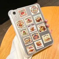 50pcs Retro Food Cake Noodle Stickers Decals For Laptop Scrapbook Suitcase Refrigerator Guitar DIY Cartoon Aesthetic Stickers 6