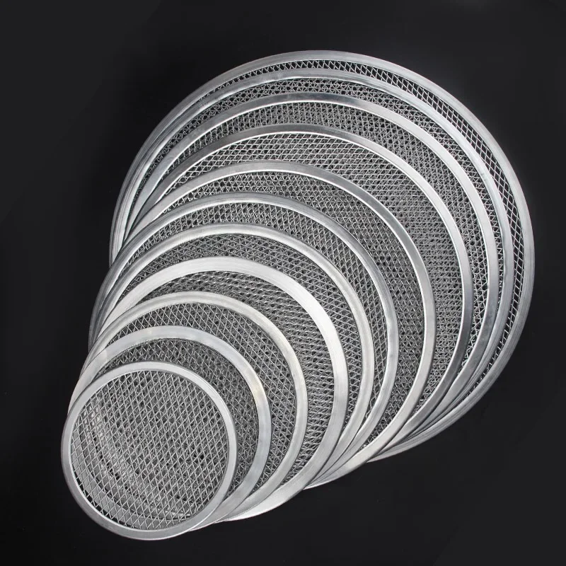 Pizza Screen Pan Baking Tray Pizza Pan Peel Stone 10/12inch Aluminum Metal Net Bakeware Kitchen Tools pizza peel pizza bakeware