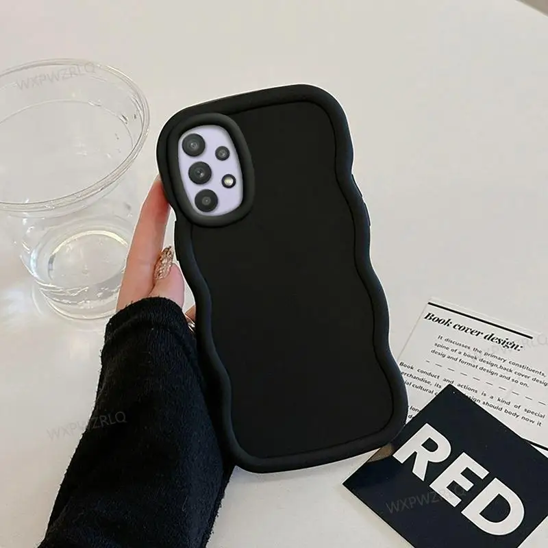 Solid Color Wave Silicone Shock-Absorbing Phone Case
