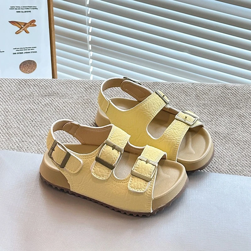 Summer Classic Kids Open-Toe Sandals Non-slip Boys Girls Fashion Beach Sandals Breathable Outdoor Children School Flat Sandals