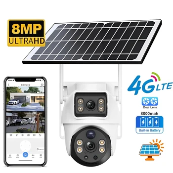 V380 Pro Dual Lens 8MP Outdoor Camera 4G Security Surveillance System IP Camera with PIR Motion Detection And Night Vision BP9 1