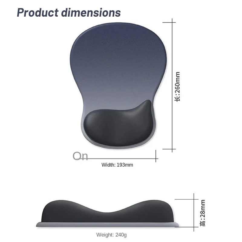 Mouse pad, wrist guard, hand support pad, men's and women's computer esports large wrist support, ergonomic wrist pad