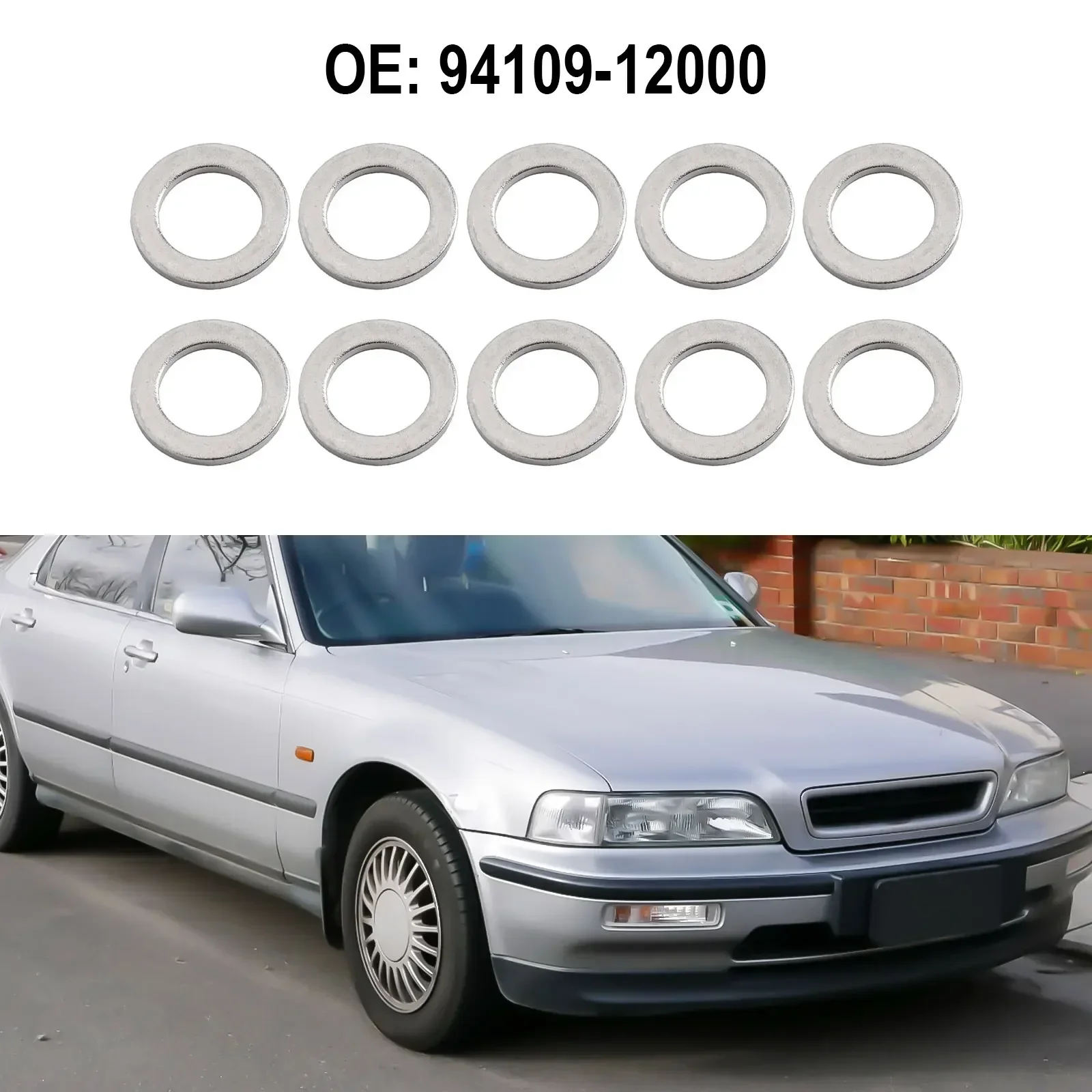 10pcs Car Transmission Drain Plug Washer 94109-12000 For Honda Legend Civic Aluminum Drain Plug Washer Accessories