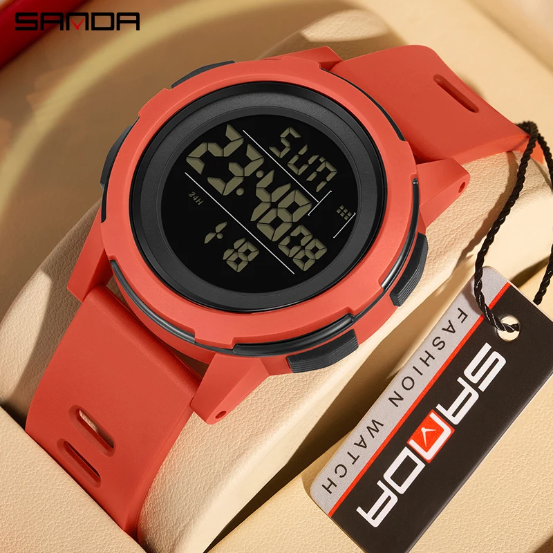 Creative personality of outdoor luminous men's and women's watches with single movement display male and female students