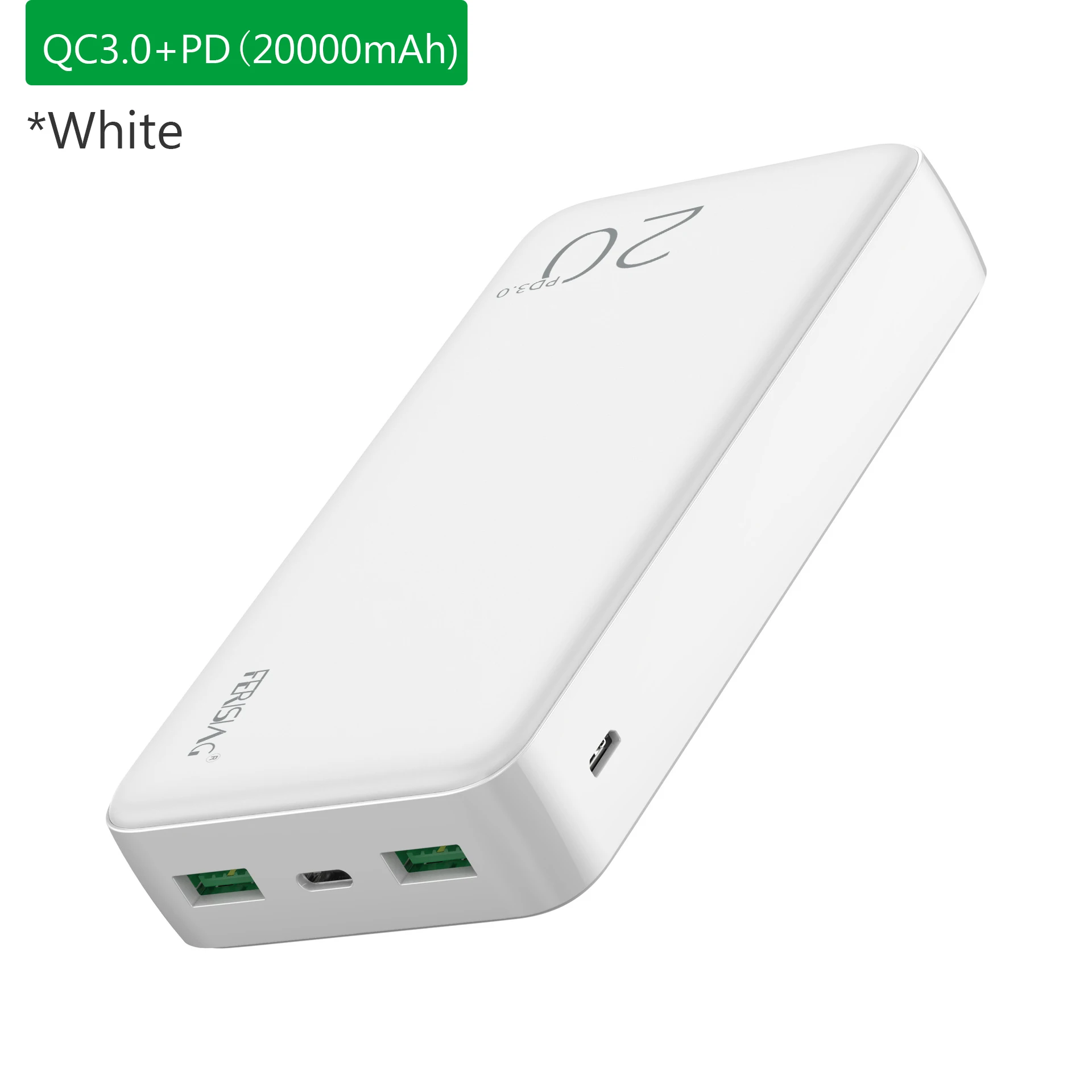 powerbanks FERISING 18W Power Bank 20000mAh Portable External Battery Fast Quick Charger QC PD 3.0 20000 mah Phone Tablet Laptop PowerBank good power bank Power Bank