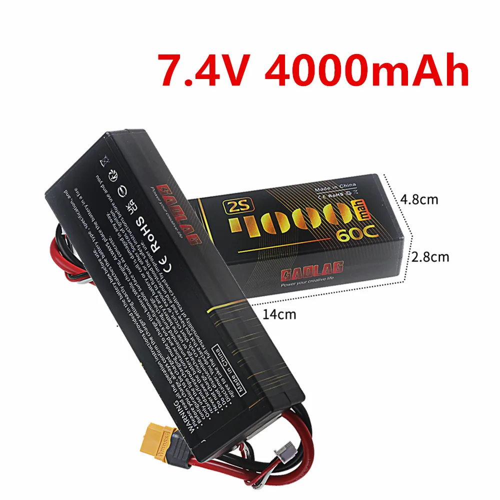 Batterie LiPo 2S 7.4V 4000mAh 60C RC XT60/T - Haute Décharge