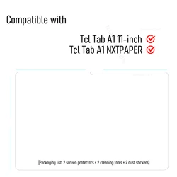 Premium Tempered Glass Screen Protector - Full HD, Scratch - Resistant, Bubble - Free, 2 - Pack (2P - Tab A1 NXTPAPER)