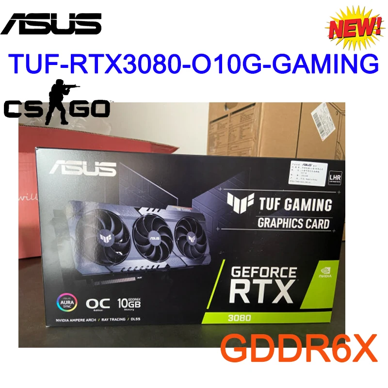 Asus New Graphics Card TUF-RTX3080-O10G-GAMING Placa De Vídeo GDDR6X  19000MHz 320Bit RTX 3080 GPU Motherboard Video Card Economy