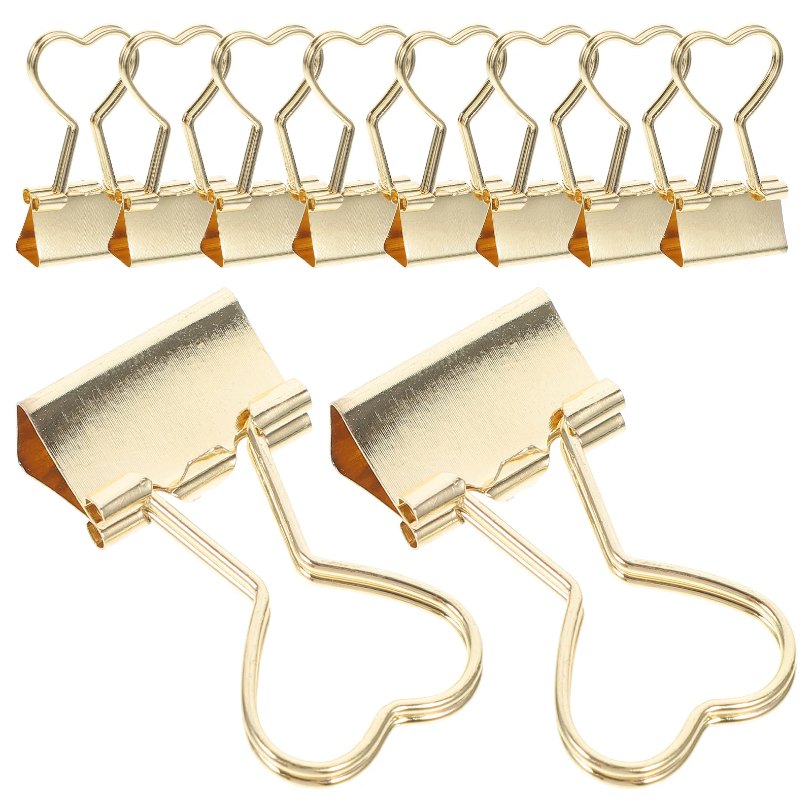 Love Shaped Binder Clips Metal Document Paper Office Binding Supplies 10 Pcs Large Small Assorted Colors Long Tail Clips