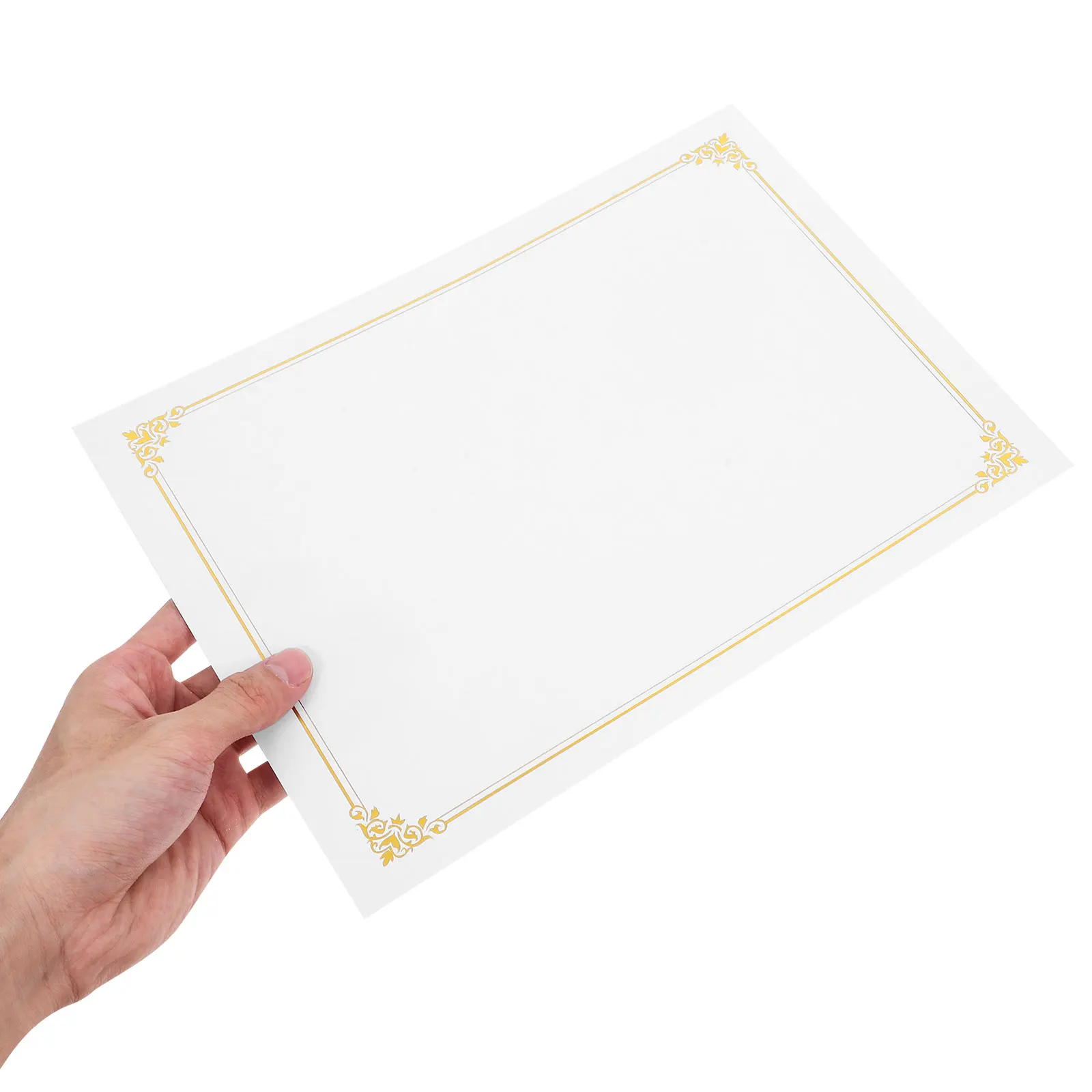 10pcs 빈 졸업장 용지 A4 크기 인쇄 가능한 증명서 용지 졸업 상장 용지 학교 상장 용품