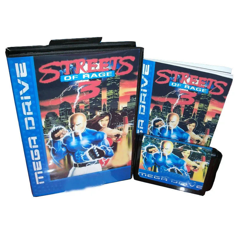 Streets of rage 3 EU Cover US JAP Shell for 16 bit MD Game Card