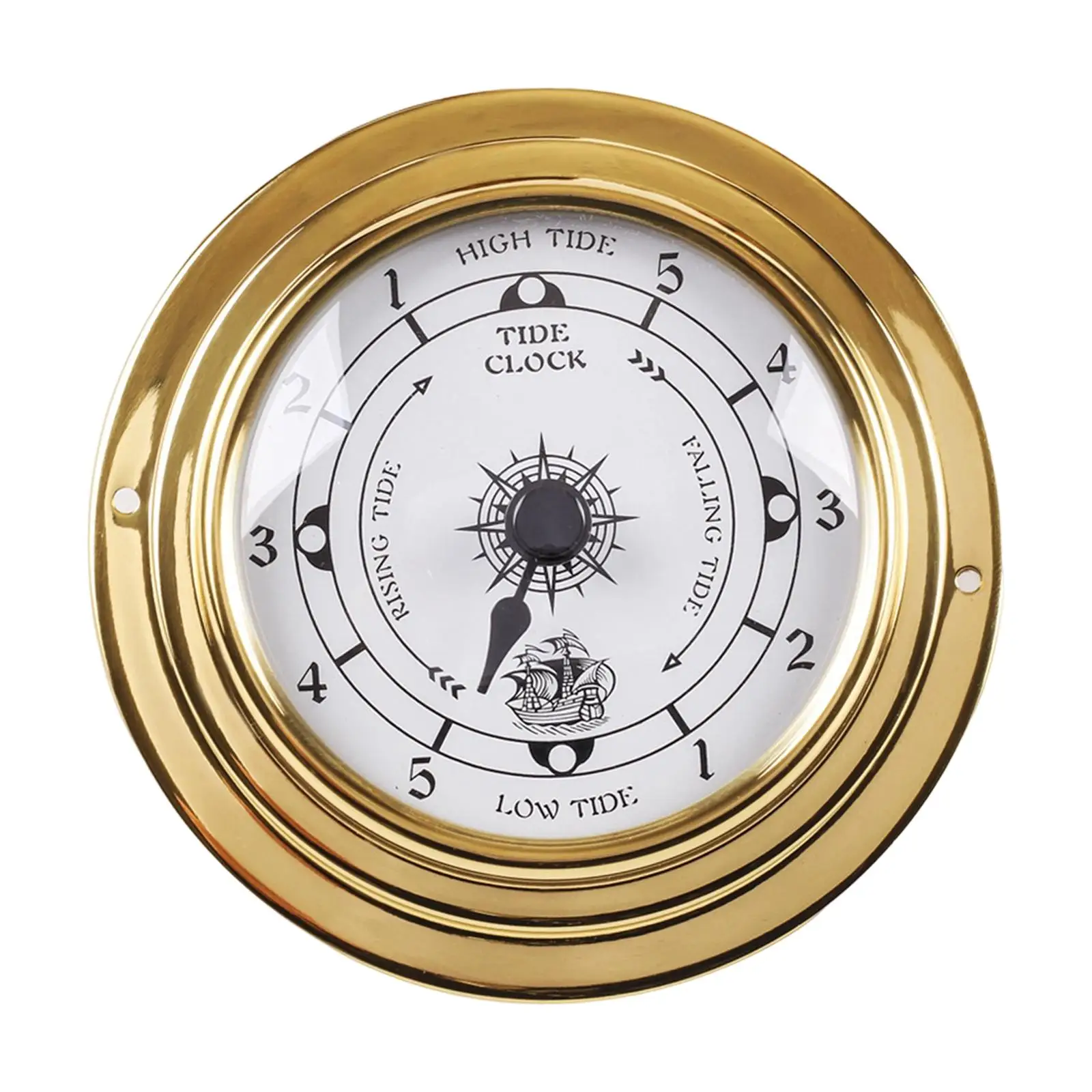 Compact Nautical Tide Clock Brass Material Silent Sweep Low Tide Indicator for Boat Cabin Greenhouse Patio Wall Decor Compact Nautical Tide Clock Brass Material Silent Sweep Low Tide Indicator for Boat Cabin Greenhouse Patio Wall Decor