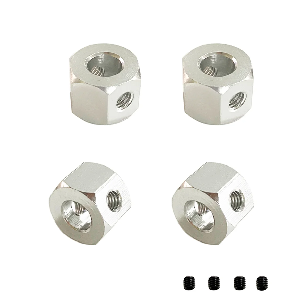 BAAU 80PCS 5mm to 12mm Metal Combiner Wheel Hub Hex Adapter for D12 C14 C24 B14 B16 MN D90 D91,Silver