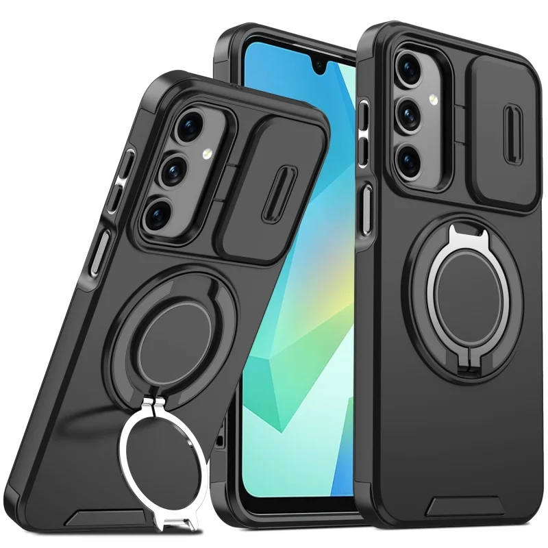 Shockproof Armor Wireless Charging Case with Magnetic Ring
