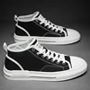 Men Canvas Shoes High-top Vulcanized Shoes Men Casual Shoes Black Breathable Lace Up Student Shoes Sports Walking Footwear 1