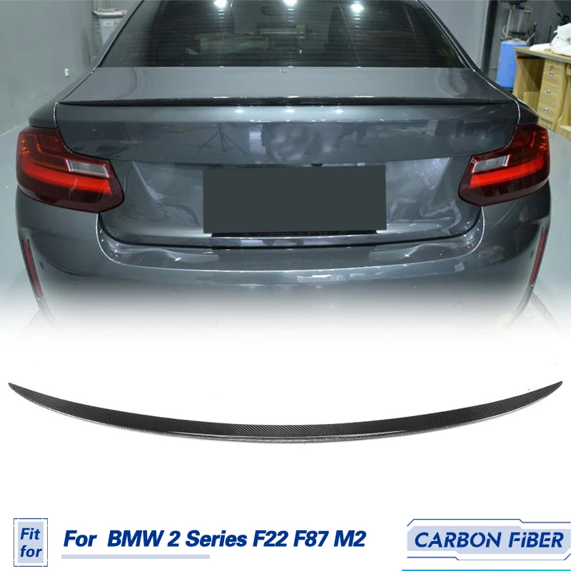 자동차 리어 트렁크 스포일러 윙 탄소 섬유, BMW 2 시리즈 F22 F87 M2 M 스포츠 쿠페 2014-2017 리어 트렁크 부트 립 윙 스포일러