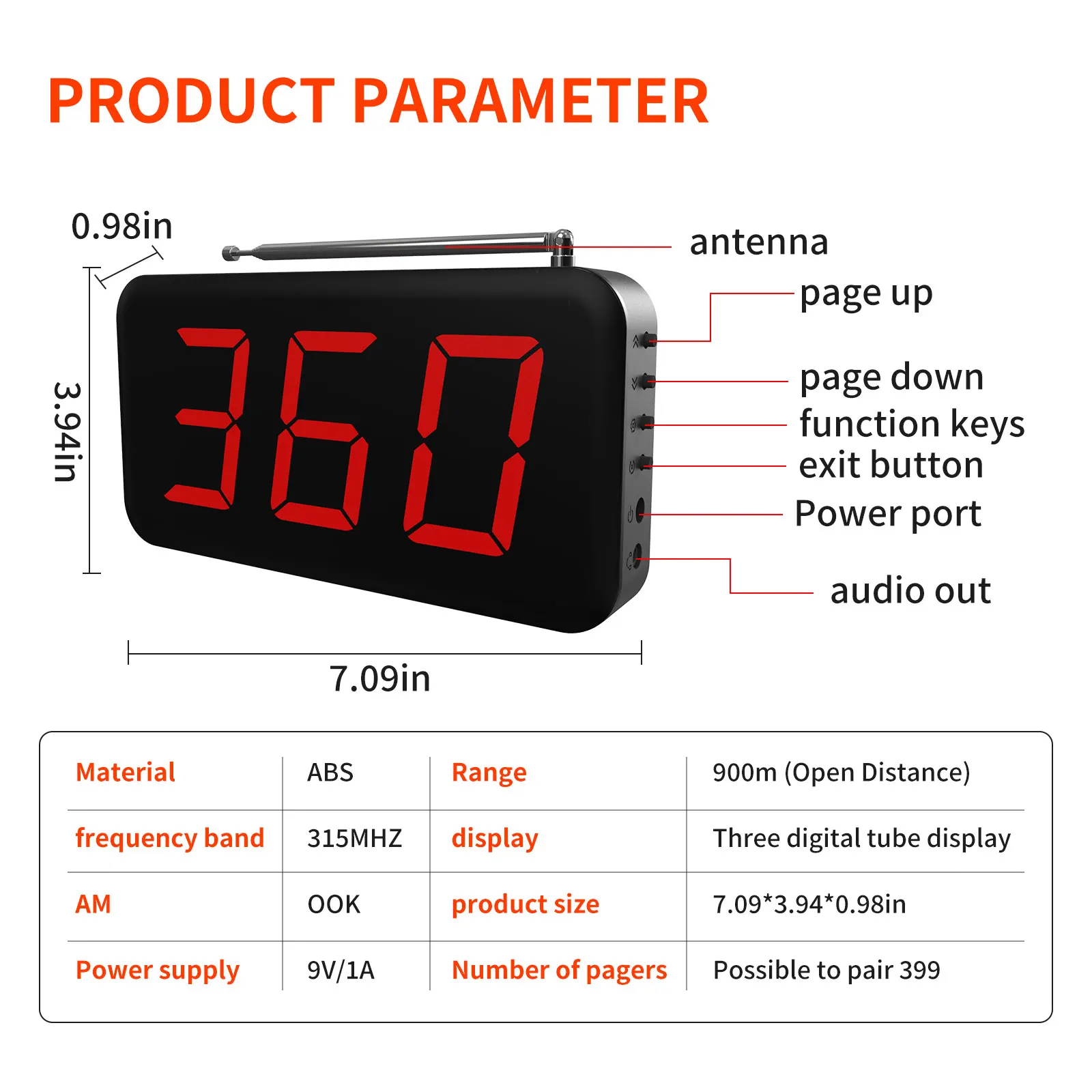 Wireless call caregiver pager system 10 waterproof alarm call buttons 1 receiver Senior Living Care Clinic Home Care