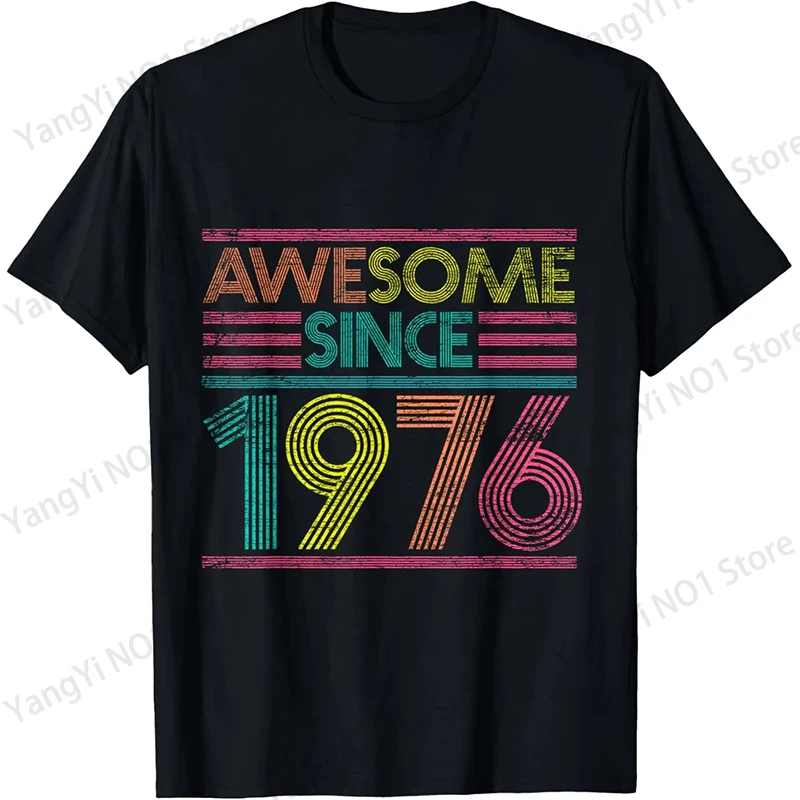 Geschenke zum 49. Geburtstag für Männer und Frauen, 49 Jahre alt, Vintage 1976 T-Shirt, grafisch bedruckte, kurzärmelige Hemden, Herrenbekleidung – Detail 5
