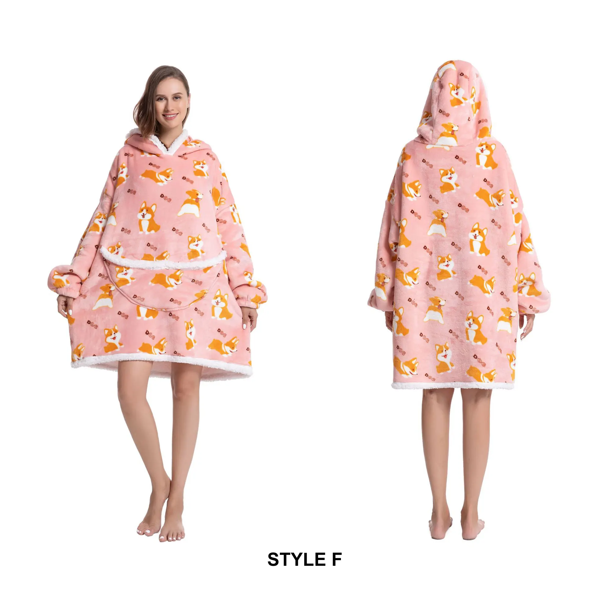 Cozy Sherpa Fleece Oversized Wearable Blanket Hoodie – Warm and Plush Hooded Sweatshirt