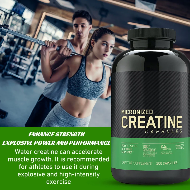 60 Pills Creatine Monohydrate Capsule Exercise Fitness Muscle Growth Strength Health Food creatine monohydrate capsule