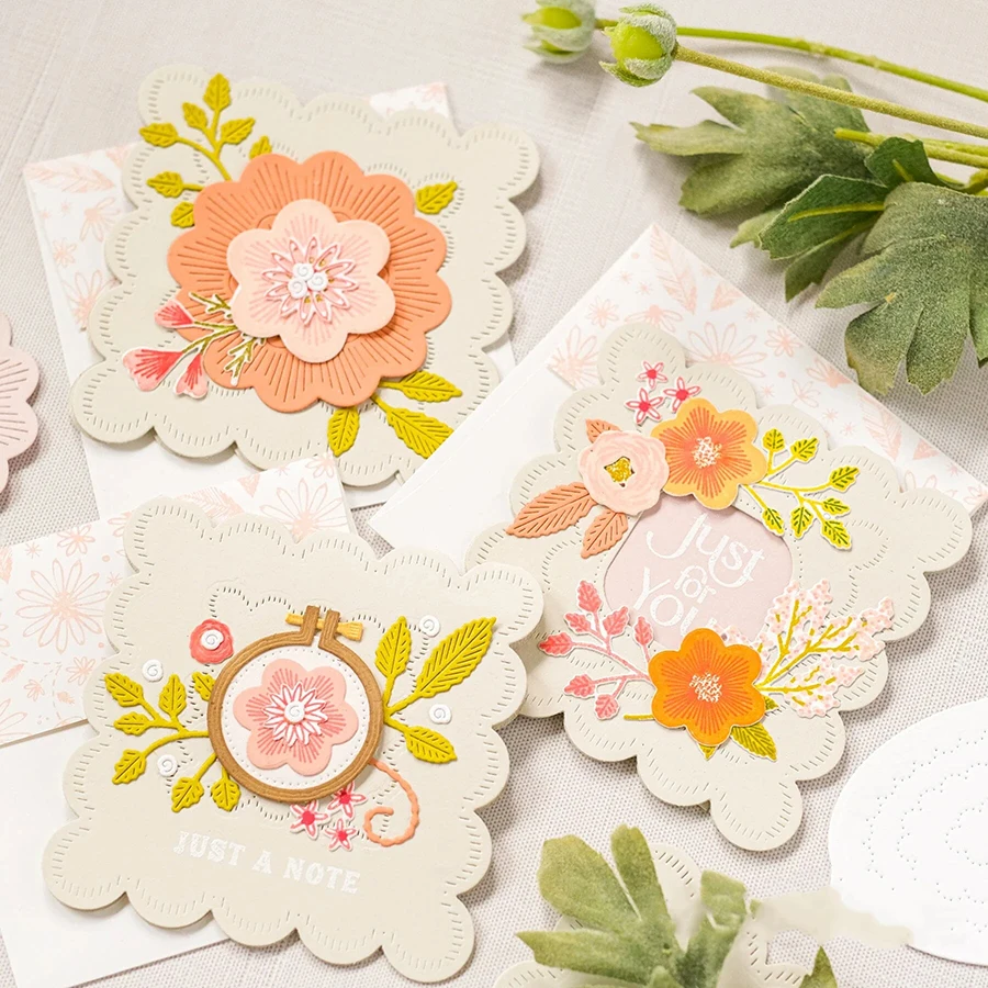 가리비 테두리 스티치 노트 카드 사각형 프레임 커팅 다이 스크랩북 카드 만들기 DIY 종이 공예 금속 스텐실 서프라이즈 생성