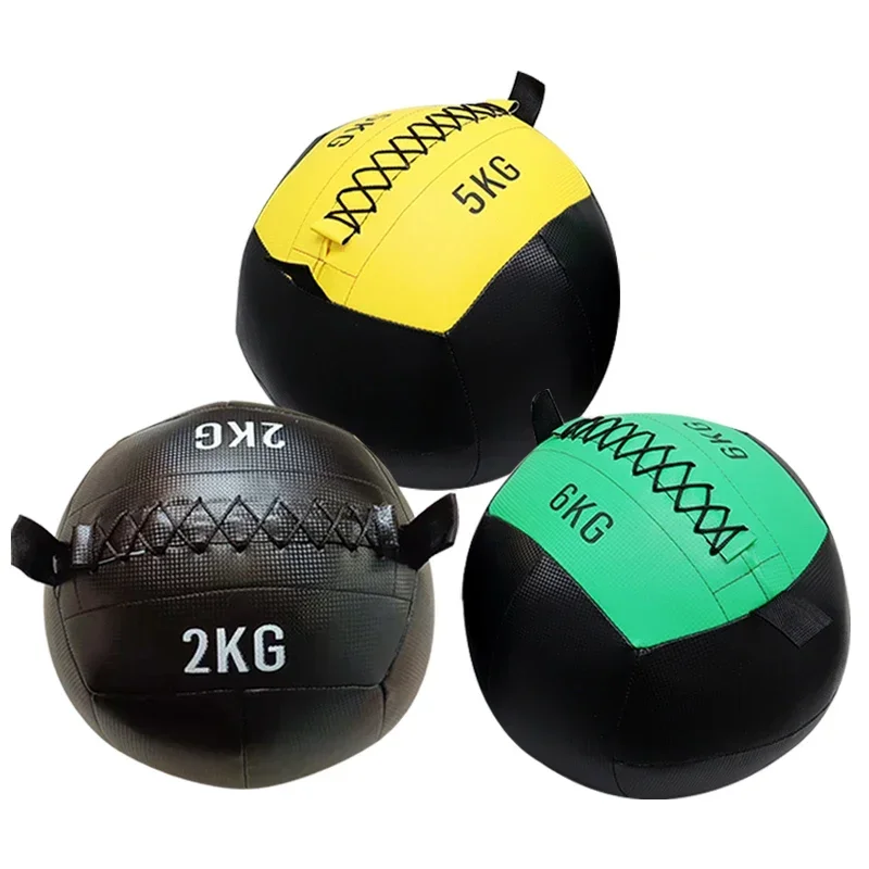 Gym Equipment 2kg Weighted Fitness Exercise Leather Soft Slam Medicine Ball