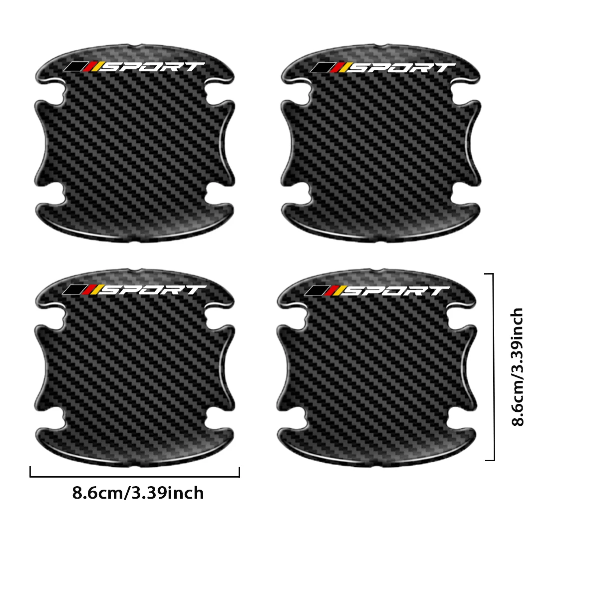 4PCS Carbon Fiber Car Door Handle Scratch Protector Sticker For Audi BMW Mercedes Benz For VW Ford ,Car Door Cup Protective Film