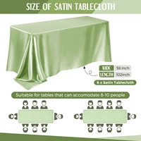 Rectangle Wedding Satin Large Tablecloth Bright Smooth Silk Table Cover Christmas Banquet Anniversary Dining Party Table Decor 2