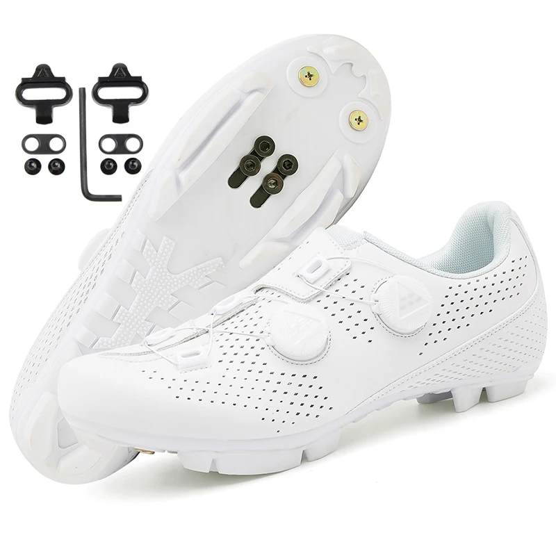 Cycling Sneaker Mtb Flat Pedal Bicycle Shoe Clit Man Cleat Shoes Bicycle Mountain Bike Shoe Racing Lock Cycling Footwear white cycling shoes