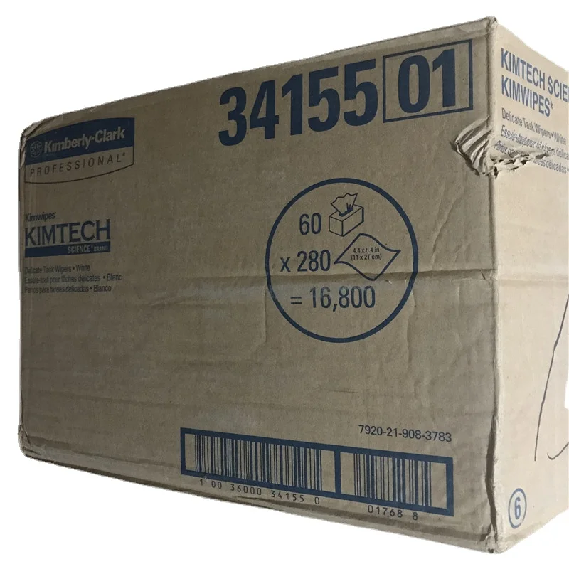 Factory Price KIMTECH Kimwipes Fiber Cleaning Paper Packes 280Pumps One Box Kimperly Wipes Optical Fiber Wiping Paper USA Import