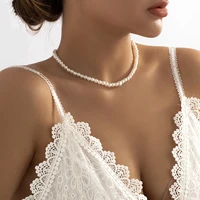 Collier ras du cou Vintage élégant en perles simulées pour femmes, longue chaîne avec pompon, pendentif, bijoux de mariage, chaîne de poitrine pour Bikini 3